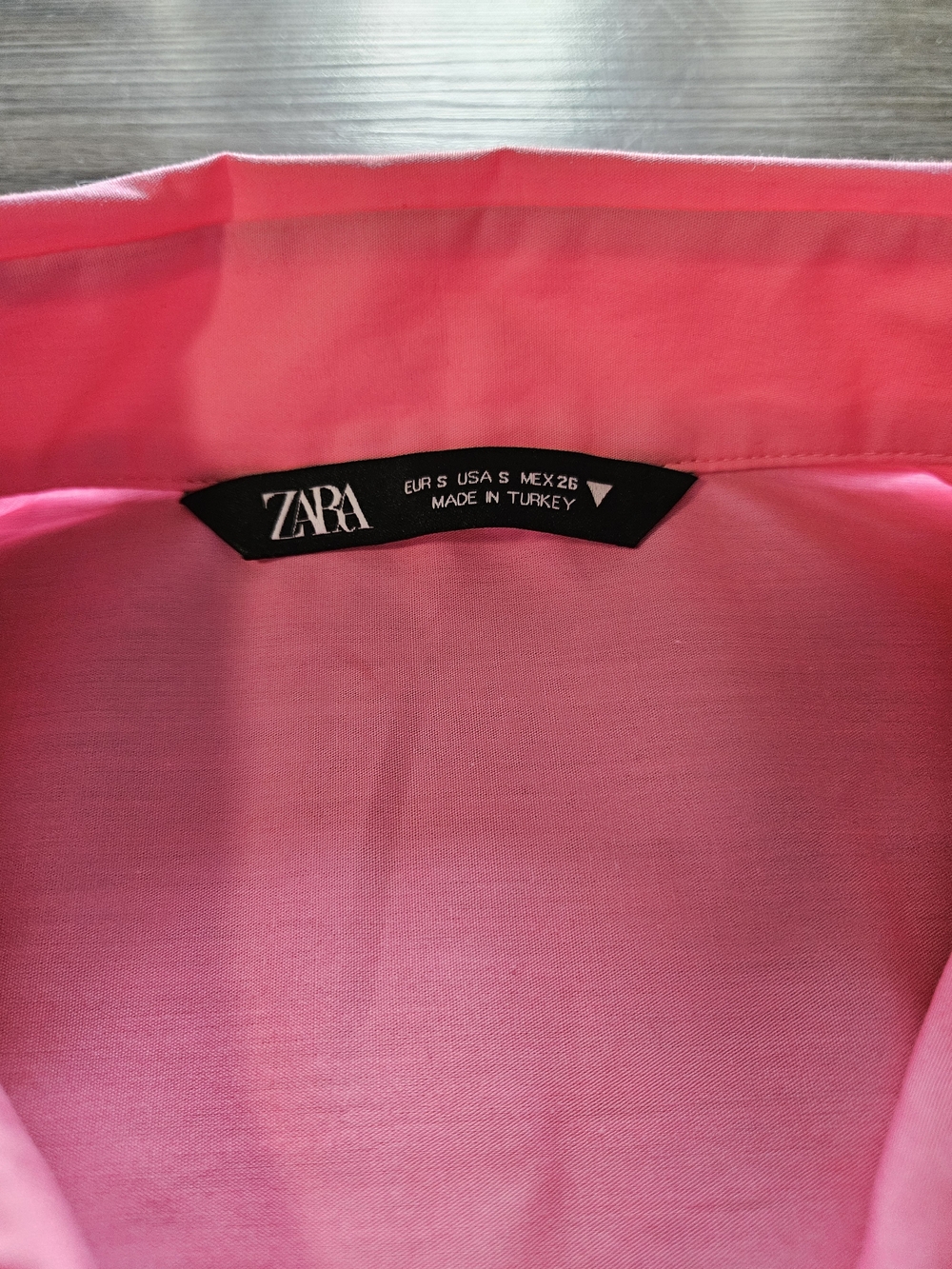 Zara Hot Pink Cropped Poplin Button Down Top - Picture 7 of 10